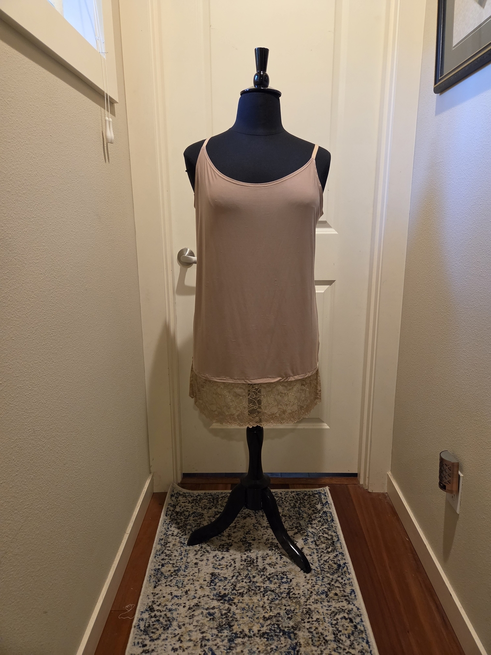 Lace-Hem Slip Chemise in Nude Blush